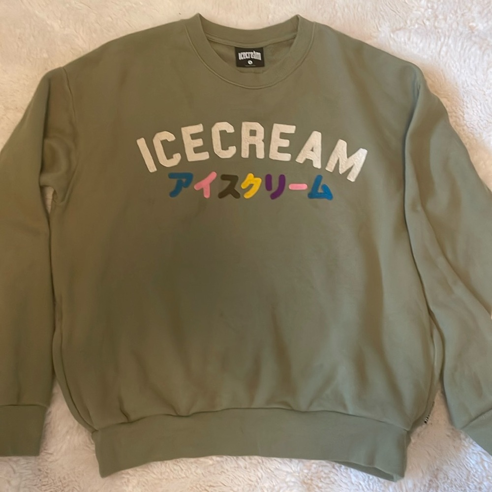 Icecream olive green sweatshirt mens small